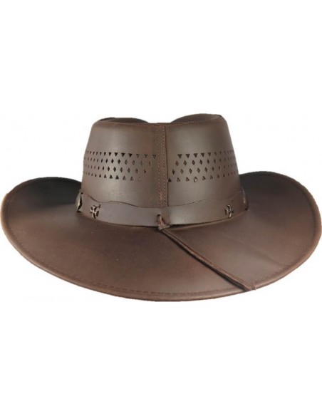 ANGELES BROWN LEATHER HAT