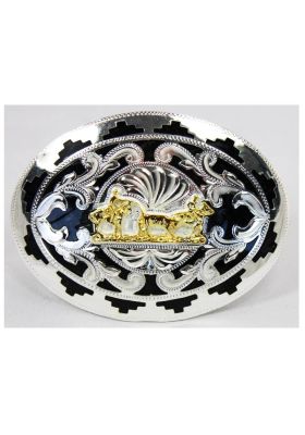 SILVER LOOP BLACK BACKGROUND BULL LASSO GILDED