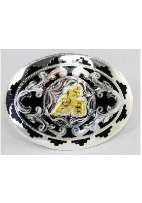 SILVER LOOP BLACK BACKGROUND HORSERIDING GILDED