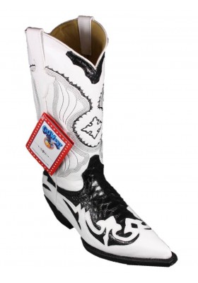 DESPERADO WOMAN WHITE/BLACK GENUINE PYTHON SKIN